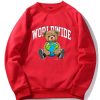 Worldwide Bear Print Raglan Sleeves Sweatshirt