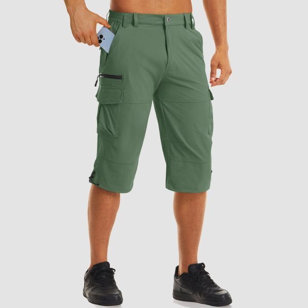 486f478393f38d0ff839c4c0a42c3a42f32ab7bb7ddce45cf11cec5ecf0c3a97.jpg Men's Workout Gym Shorts with 7 Pockets Quick Dry 3/4 Capri for Hiking