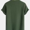 Muscle Fit Knitted Textured Henley Shirt