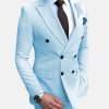 4967426504a7224f269a43294575b5631d943771c72432e0c04c2056ce7e8744.jpg Elegant Plain Lapel Collar Double Breasted Blazer & Pants 2Pcs Set