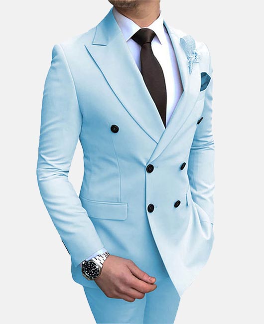 4967426504a7224f269a43294575b5631d943771c72432e0c04c2056ce7e8744.jpg Elegant Plain Lapel Collar Double Breasted Blazer & Pants 2Pcs Set