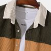 Long Sleeve Corduroy Patchwork Shirt