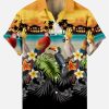 Suitmens Men's Men's Tiki Style Hawaiian Vacation Print Three-Piece Set 034
