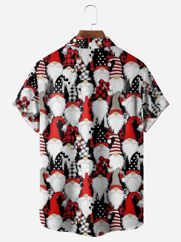 4b3fc2750be4f2f6574c9a885cca520a6b30331d80c1231a76e8f17dfbe3410c.jpg Christmas Gnome Chest Pocket Short Sleeve Casual Shirt
