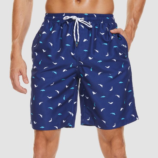 Men's Beach Shorts Swimming Trunks Mesh Lining Shorts with 2 Pockets Quick Dry