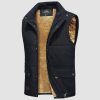 4b9f0b3d8ba7060153ac56593f50f06f2346540a3ea4ffc56d386c2f11cb8f1b.jpg Men's Outerwear Vests Sleeveless Winter Stand Collar Padded Vest Warm Fleece Lined