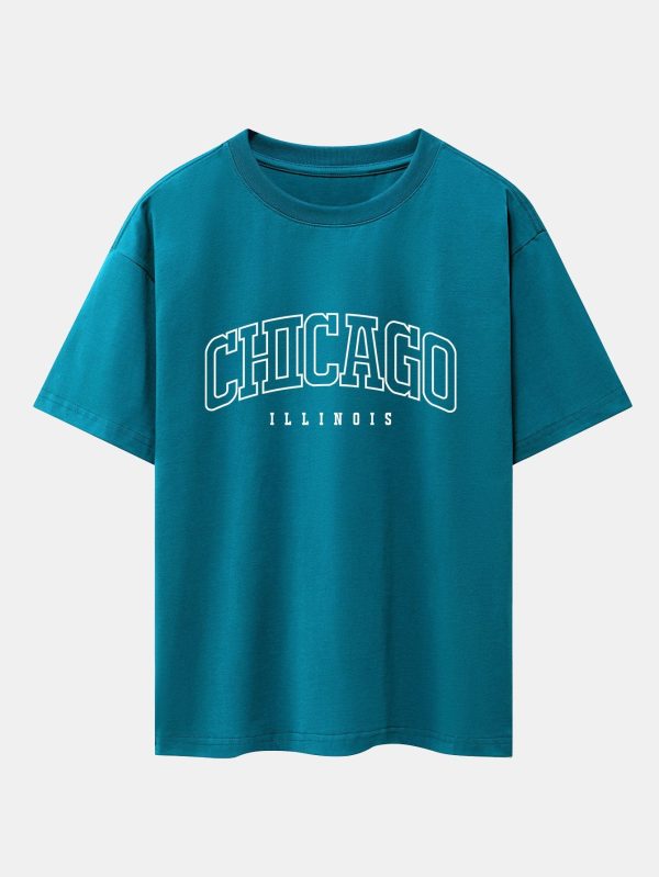 4bad838823063141873d3d091cdb3d3a2ff145f35cc592d065210d122c514c9d.jpg Chicago Print Oversize T-Shirt