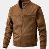 Suede Bomber Jacket With Quilted Liner