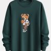 Selfie Bear Print Relax Fit Sweatshirt