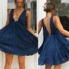 Women's Holiday V-neck Halter Short Dress