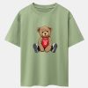 New York Bear Print Drop Shoulder Oversize T-Shirt