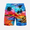 Suitmens Men's Men's Tiki Style Hawaiian Vacation Print Three-Piece Set 036