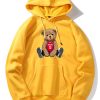 New York Bear Print Hoodie