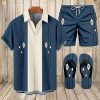 Suitmens Men's Hawaii Vacations Print Shirt Three-Piece Set 054