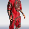 Men's Tiger Print Short Sleeve Two-Piece Set 3 Colors