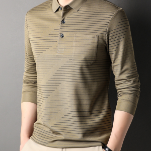 Men's Premium Lapel Long Sleeve POLO Shirt