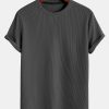 Muscle Fit Arc Hem Ribbed T-Shirt