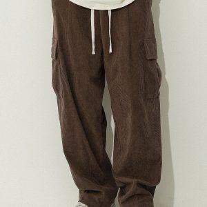 4fc7f88d637a70d4d1d871655fb841a08e636843c0c240acdb433a81fc884071.jpg Loose Fit Corduroy Cargo Pants