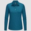 Women's Polo Shirts Long Sleeve UPF 50+ Sun Protection Golf Shirts Quick Dry Athletic Workout Collared Shirt