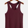 Basic Slim Ribbed Racer Back Tank