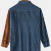 Corduroy Patchwork Long Sleeve Shirts