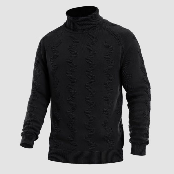 5189aca2f51e0168d7f2317b3f30a12269106f30bd1284f0f768a8acfbd426d8.jpg Men's Turtleneck Sweater Heavyweight Long Sleeves Cotton Pullover Knitted Casual Sweatshirt