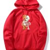 Skeleton Bear Print Hoodie