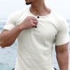 5306d3657e031e754e3283b02f2fb046a94dc2a1536e8fde37de602d1a1ea198.jpg Men's Spring & Summer Henley Slim Fit Crewneck T-Shirt