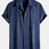 Textured Cotton Revere Shirt & 5" Shorts