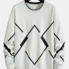 Geometric Print Crew Neck Sweatshirt