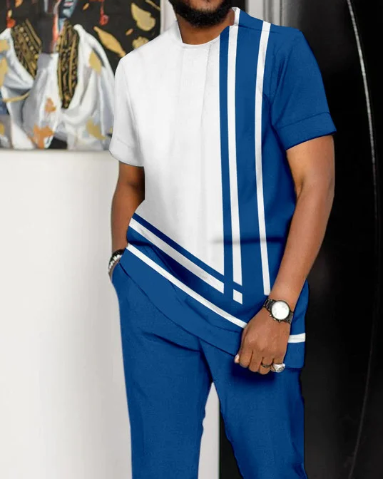 Suitmens Men's Casual Colorblock Walking Suit-002