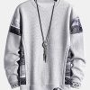 Paisley Print Panel Waffle Sweatshirt & Waffle Jogger Pants