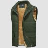 54ddd8abe85f38ada32f2a32263caa1030b9bdf7f63112dbcdccf3da8bdb1186.jpg Men's Outerwear Vests Sleeveless Winter Stand Collar Padded Vest Warm Fleece Lined