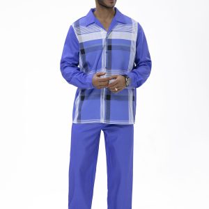 Suitmens Purple Long Sleeve Trouser Line Two-Piece Walking Suit