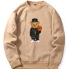 Basketball Bear Print Sweatshirt & Jogger Pants