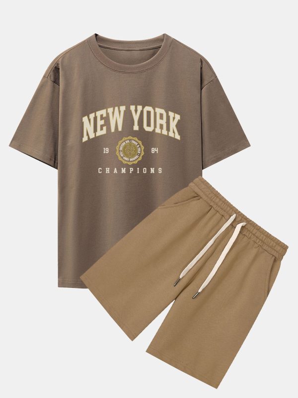 56865105f418371c6c625a68aa01d316a71acff4614d5faade8cab4a9fc709be.jpg New York Varsity Print Heavy Weight Oversize T-Shirt & Jersey Shorts