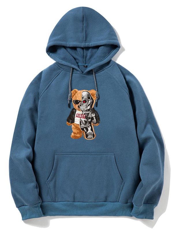 Robotic Bear Print Hoodie