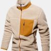 Hoooyi Zipper Through Teddy Faux Fur Jacket