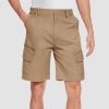 Men Classic Cargo Lightweight Many Pockets Work Elastic Waist Casual Cotton Comfortable Shorts