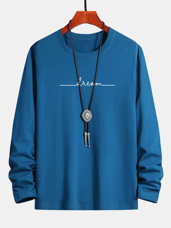 Long Sleeve Dream Print Cotton T-Shirt