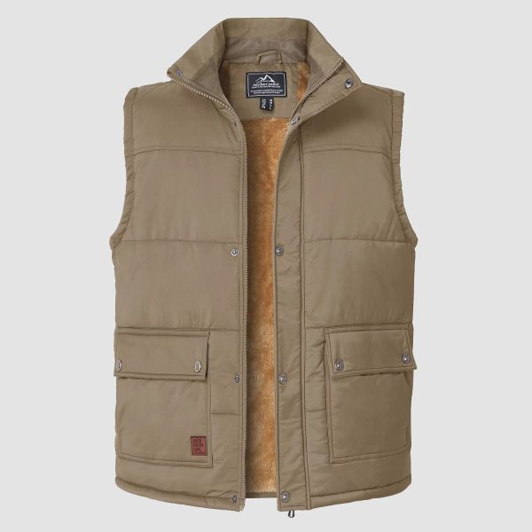 58709cc787bec590acef3beb20469079f66d28ba869ca2aff31275381e923050.jpg Men's Outerwear Vests Sleeveless Winter Stand Collar Padded Vest Warm Fleece Lined