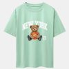 New York Basketball Bear Print Heavy Weight Oversize T-Shirt