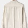 Long Sleeve Stand Collar Corduroy Shirt