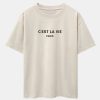 Paris Letter Print Dropped Shoulders Oversize T-Shirt