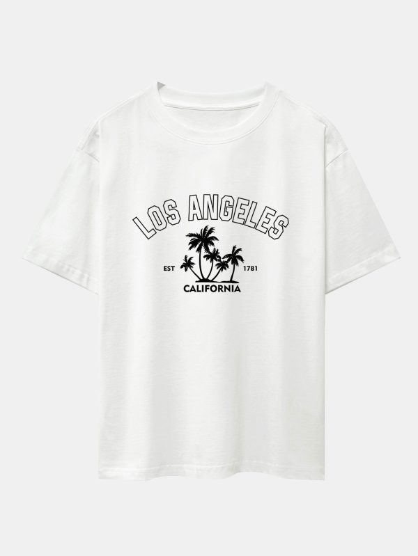 Los Angeles Palms Print Heavy Weight Oversize T-Shirt