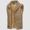 5b156b44cf4058d4d669c4a8d42c9c37e0f2d643215fe8ca2076713b8bb6328a.jpg Men's Outerwear Vests Sleeveless Winter Stand Collar Padded Vest Warm Fleece Lined