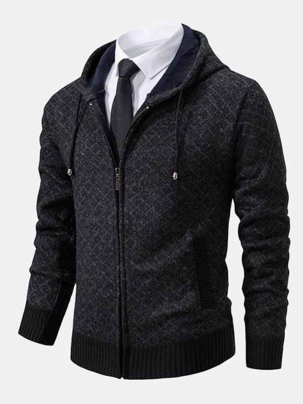 5c2ddc9eda4fa340ffeed983b9d583fd72129936b0477a460536048215b4dc7c.jpg Diamond Pattern Zip Hooded Sweater