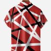 Geometric Lines Chest Pocket Short Sleeve Casual Shirt