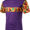 Men's Printed Colorblock T-Shirt and Shorts Set 024