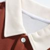 Relax Fit Color Block Patchwork Polo Sweatshirt